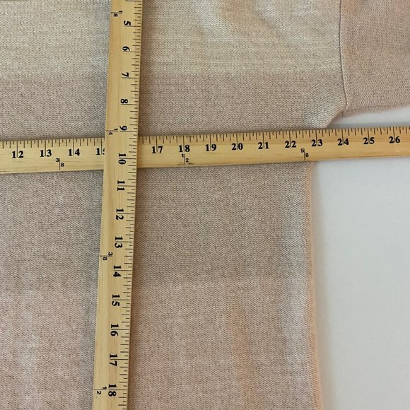 Vince 100% Cashmere Sweater Beige Stripe Oversized Womens Large - Picture 9 of 10